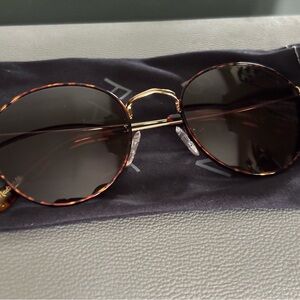 Madewell Tortoise and Gold Round Sunglasses